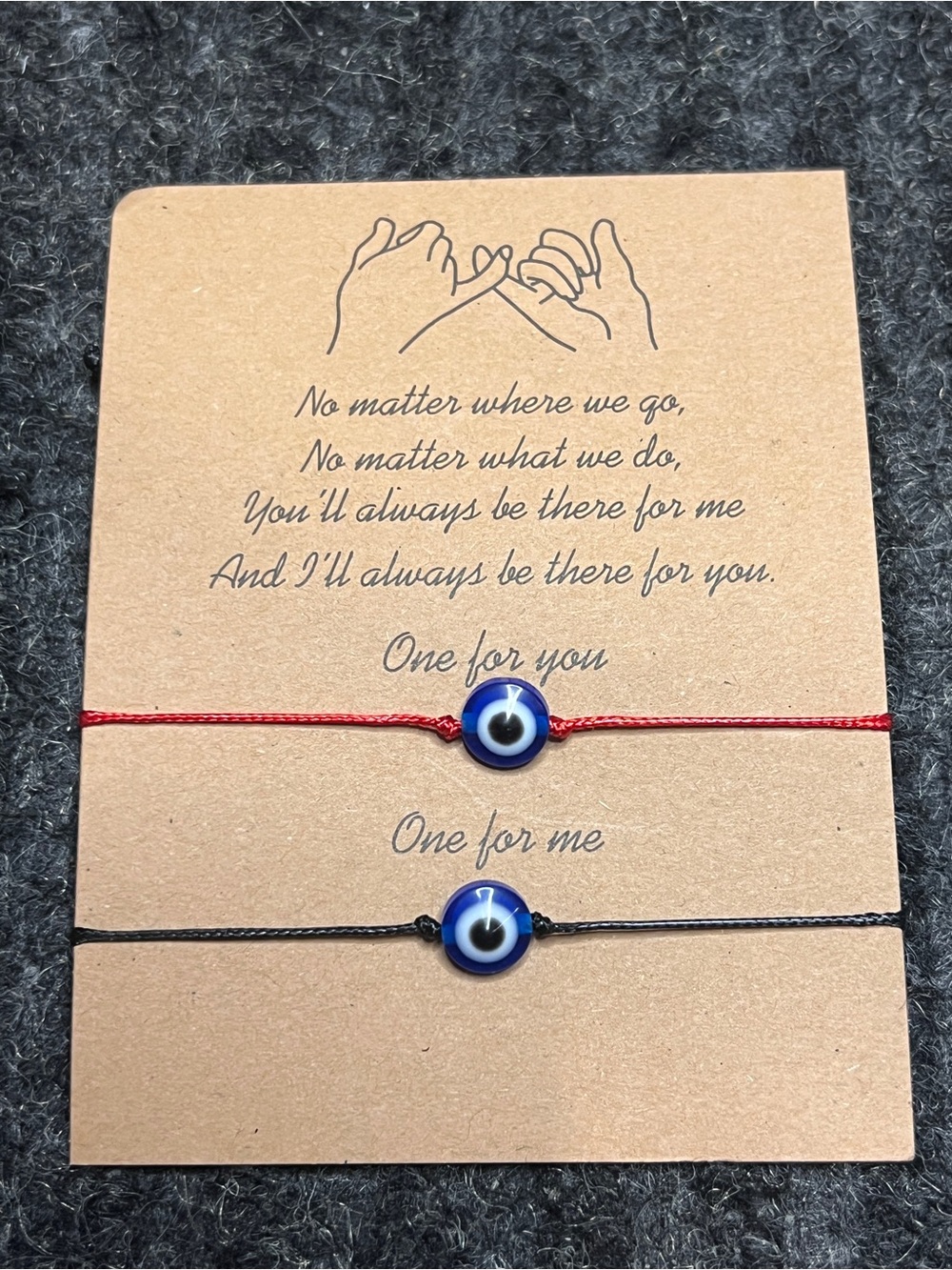 Evil Eye Matching Bracelets Set Adjustable Cord Friendship Couple Gift